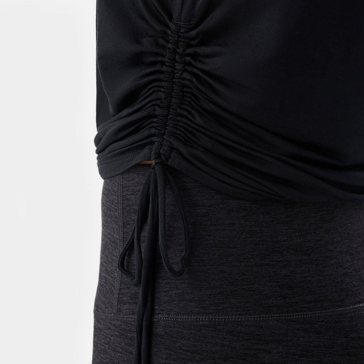 Crop Side Tie Tank Ebony