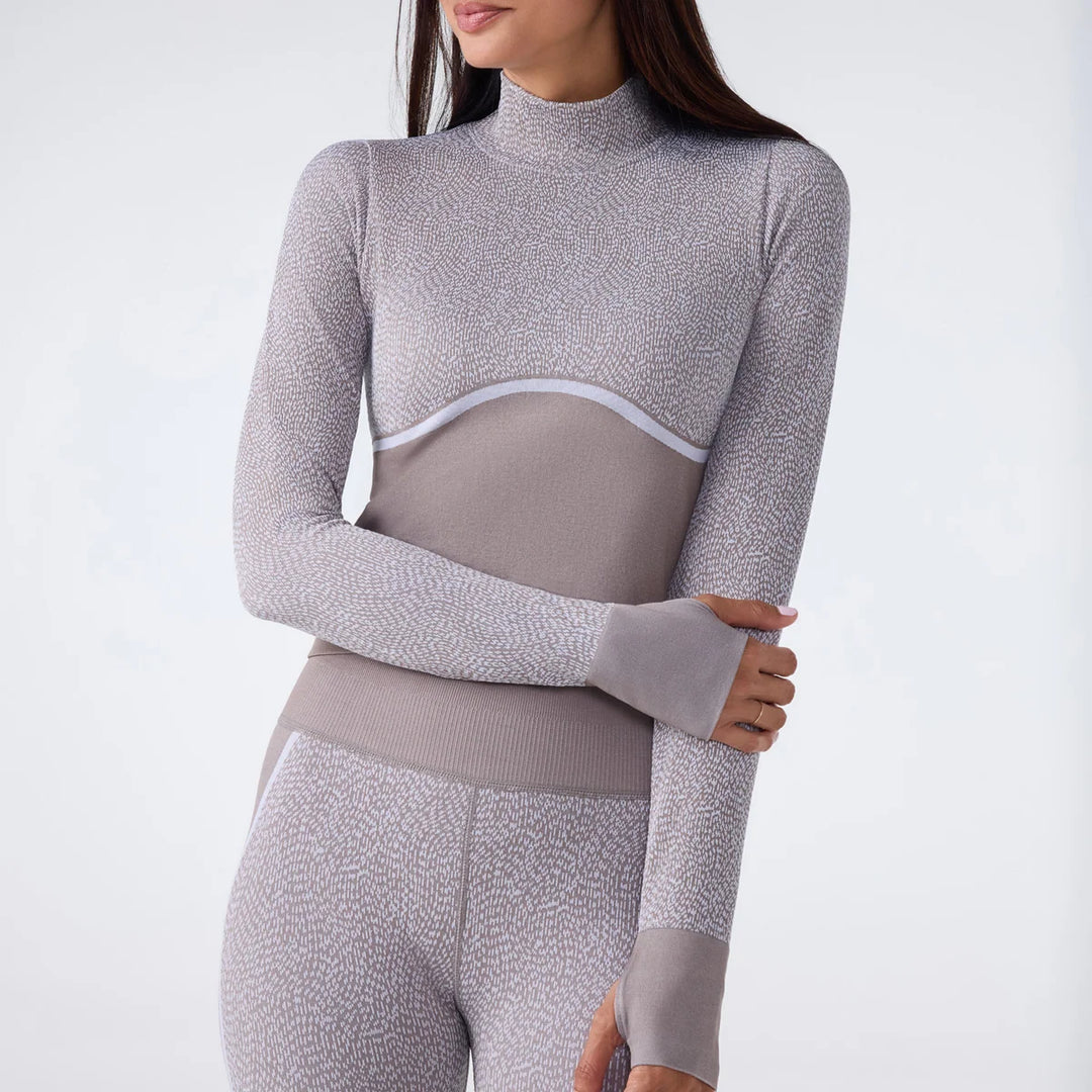 Seamless Jacquard Long Sleeve Top