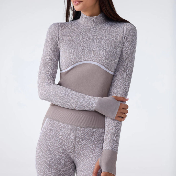 Seamless Jacquard Long Sleeve Top