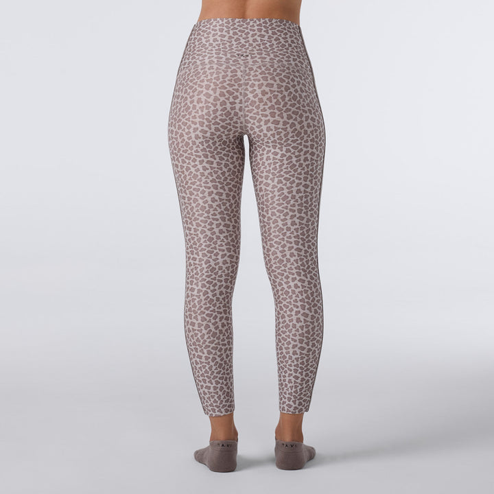 TaviCloud High Waisted 7/8 Stripe Legging - Leopard Sand